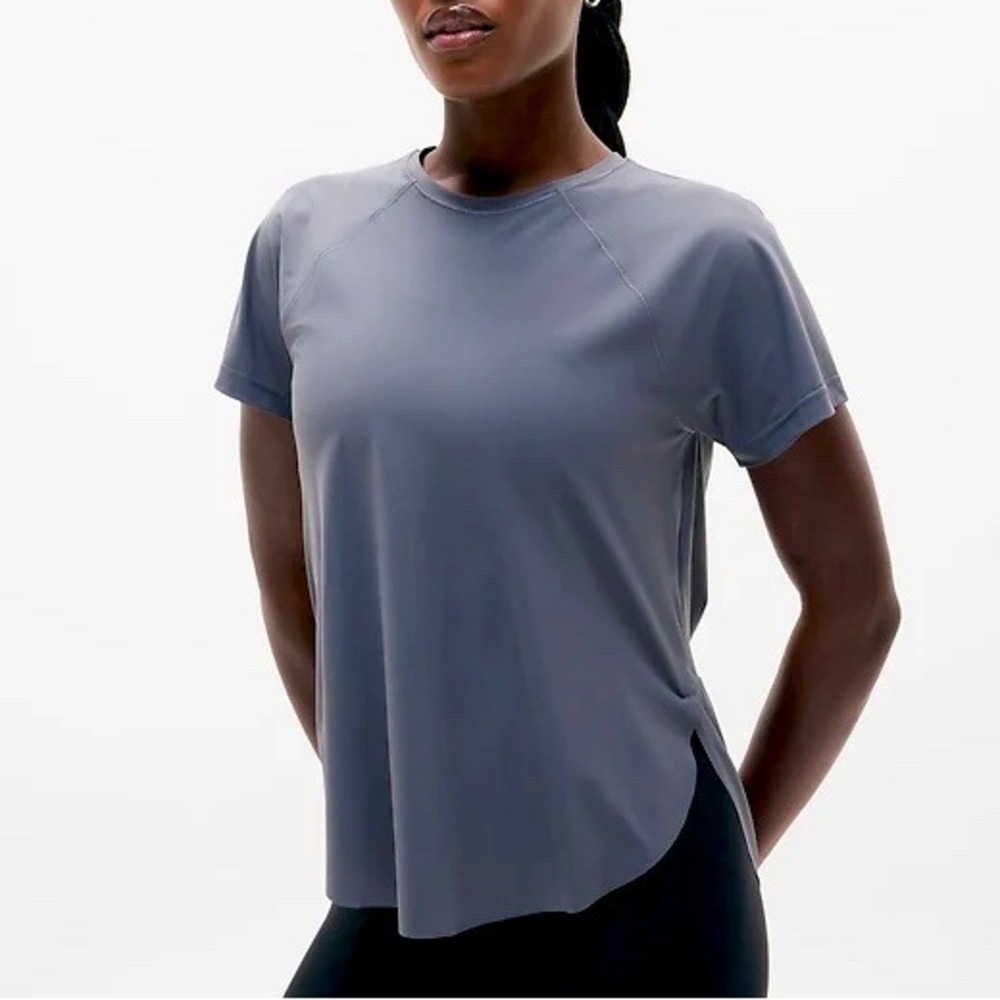 Athleta Ultimate Mesh Tee Athletic Dark Gray Blue Small